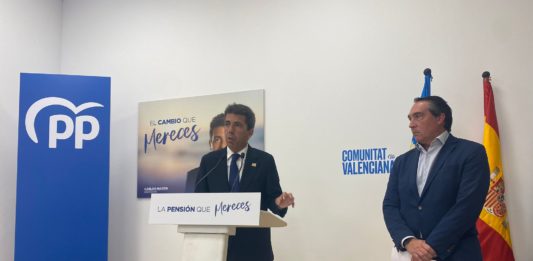 Carlos Mazón durante la rueda de prensa/ VSM